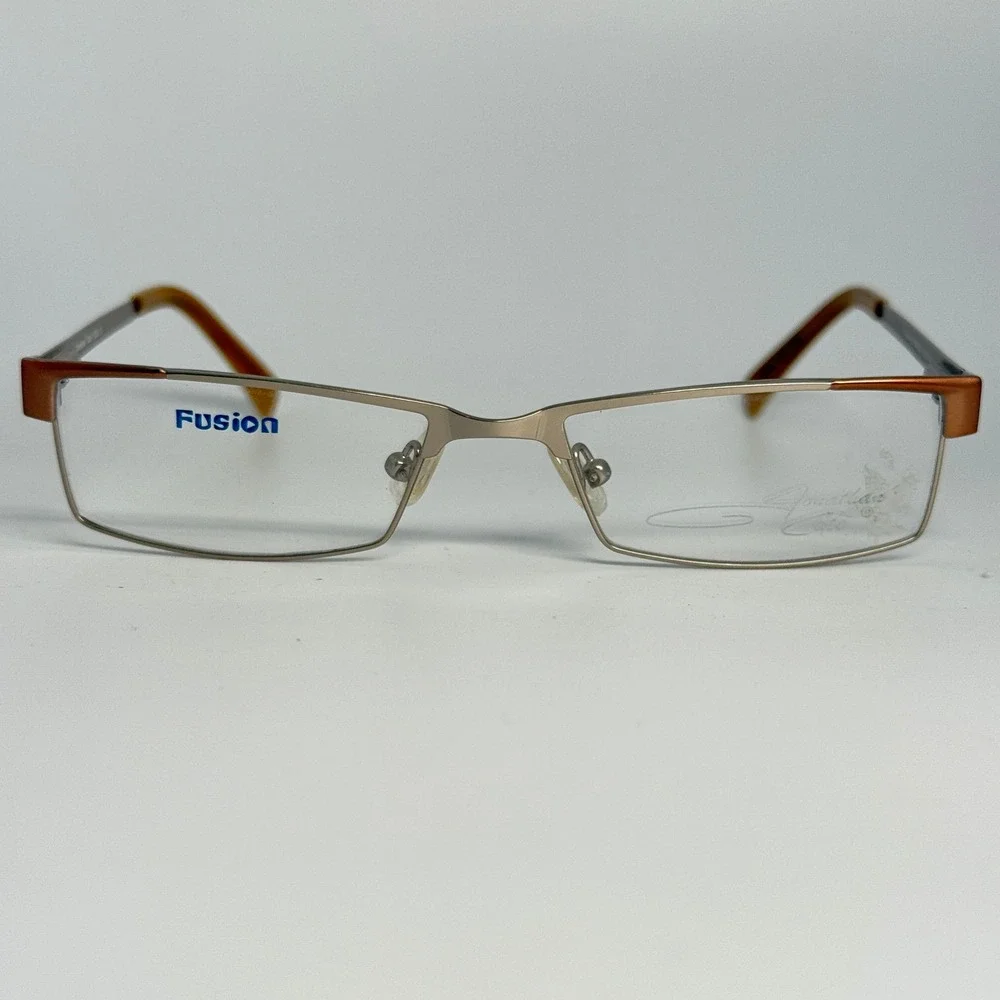 Jonathan Cate Fusion-106 Eyeglasses Brown Silver Rectangle Frames 53-17-140